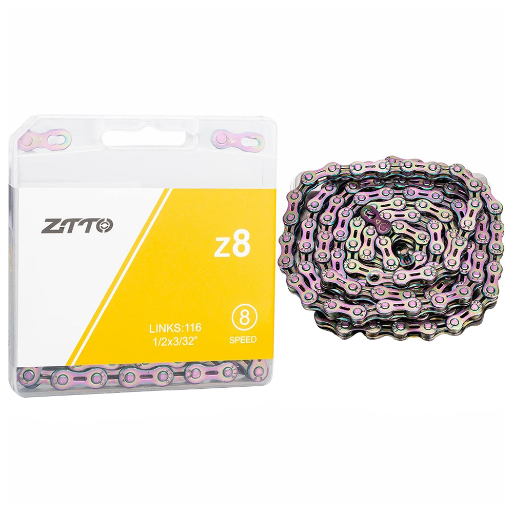 ZTTO z8 Carbon Steel Bicycle Chain 8-Speed 116 Links Mountain Road Bike Chain ZTTO z8 Carbon Steel Bicycle Chain 8-Speed 116 Links Mountain Road Bike Chain